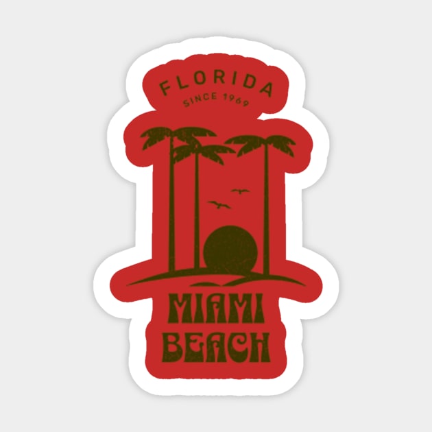 Florida Miami Beach Miami Beach Sticker TeePublic